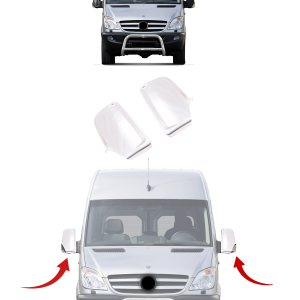 Mercedes Sprinter W906 Chrome Wing Mirror Covers - Stainless Steel (2006-2013)